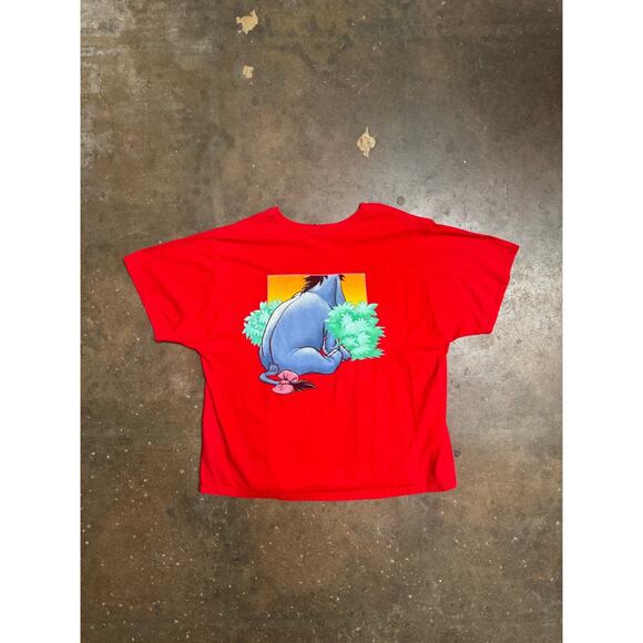 Vtg 90s Disney Eeyore TShirt Red Double Sided Graphic Tee Sz 2X Pooh Jerry Leigh - Picture 2 of 11